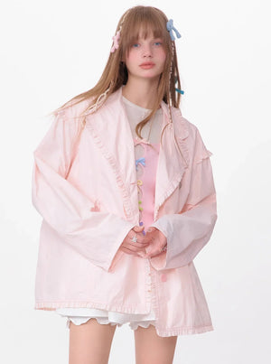 Loose Drawstring Retro Jacket