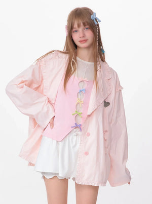 Loose Drawstring Retro Jacket