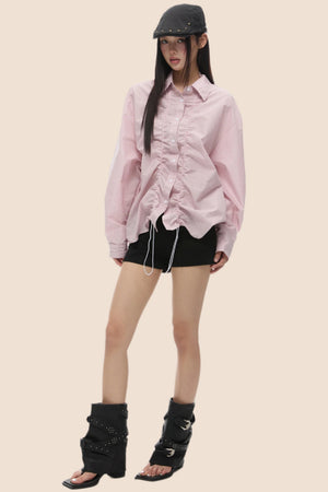 Loose Fit Gathered Shoulder Shirt