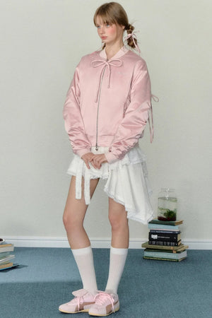 Loose Fit Pink Embroidered Jacket