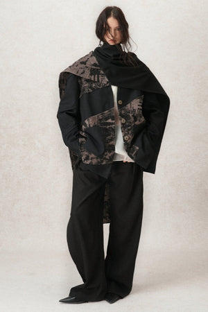 Loose Fit Structured Velvet Jacket