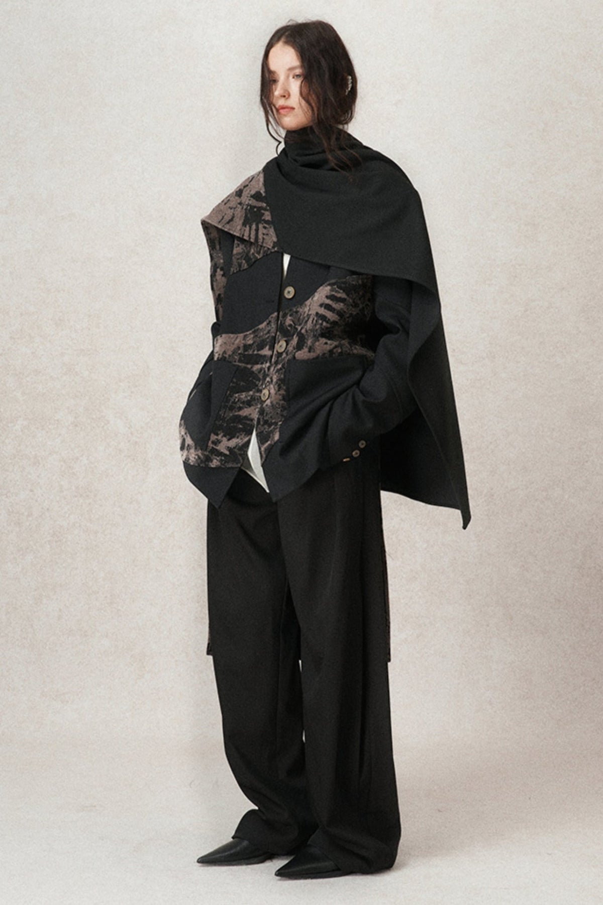 Loose Fit Structured Velvet Jacket