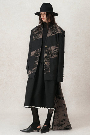 Loose Fit Structured Velvet Jacket