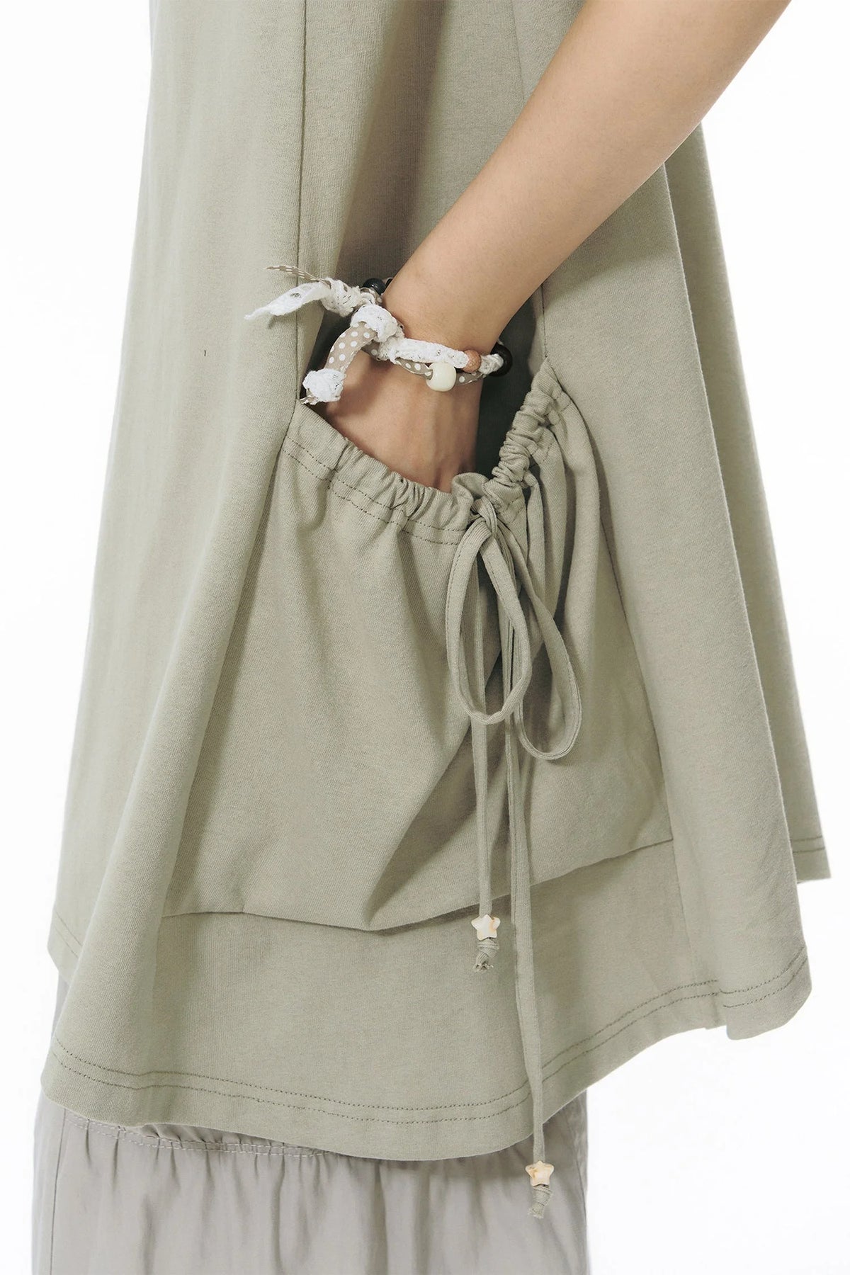 Loose Irregular Large Pocket Short-Sleeve T-Shirt