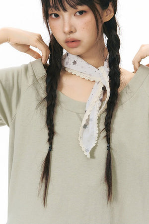 Loose Irregular Large Pocket Short-Sleeve T-Shirt
