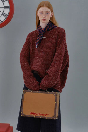 Loose Sequin Round Neck Sweater