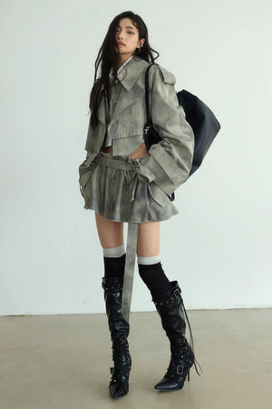 Loose Soil-Dyed Trench Coat