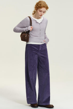 Loose Straight-Leg Corduroy Pants