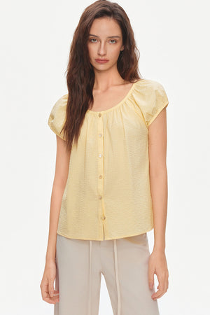 Loose Textured Cotton Seersucker Shirt