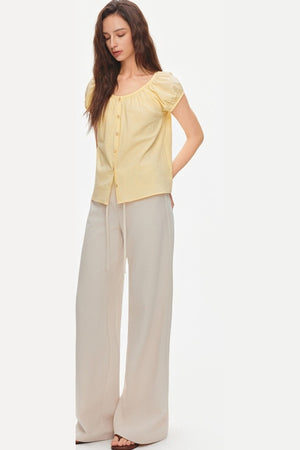 Loose Textured Cotton Seersucker Shirt