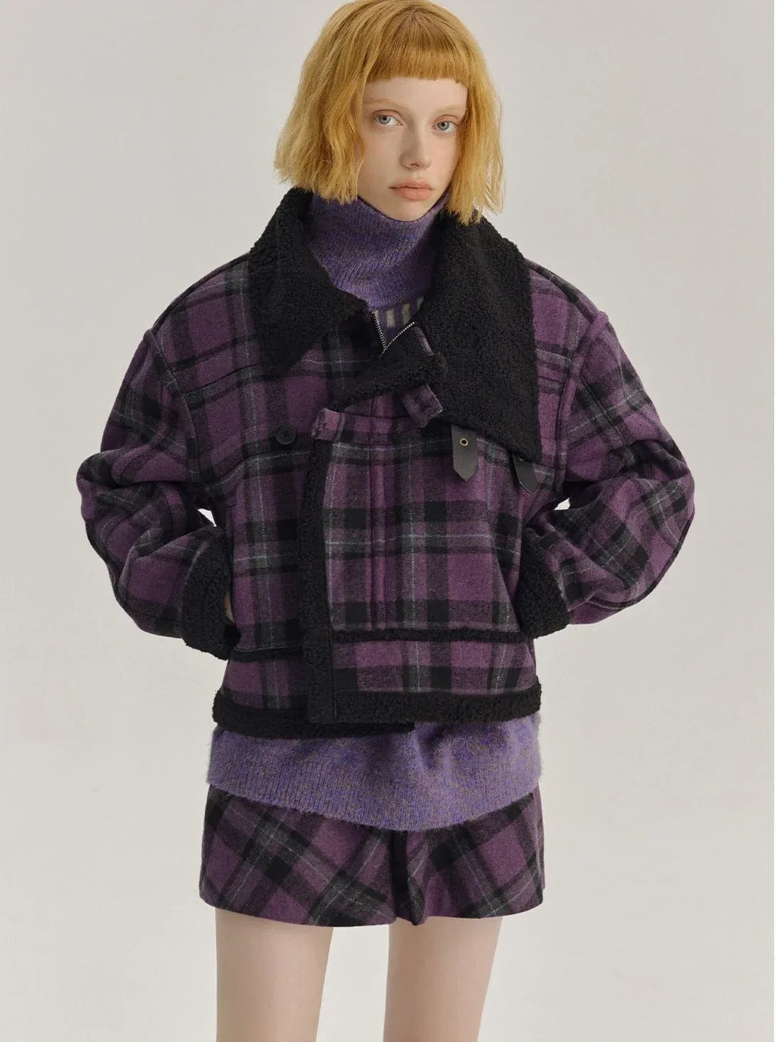 Loose Women's Wool Jacket Set