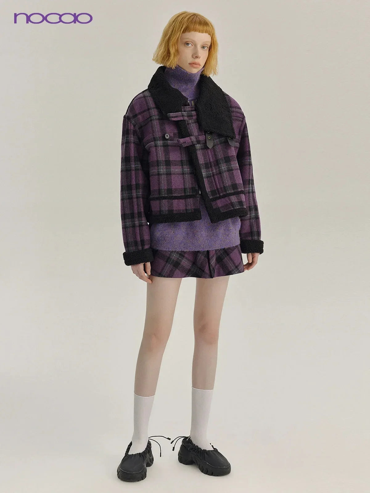 Loose Women's Wool Jacket Set