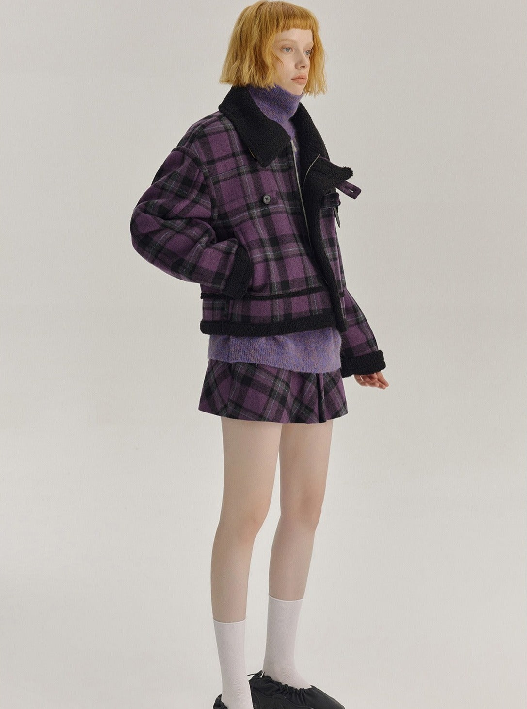 Loose Women's Wool Jacket Set