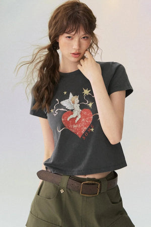 Love Cupid Short Sleeve Blouse