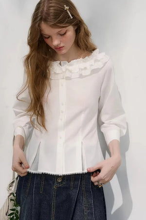 Love Thoughts White Lace Shirt