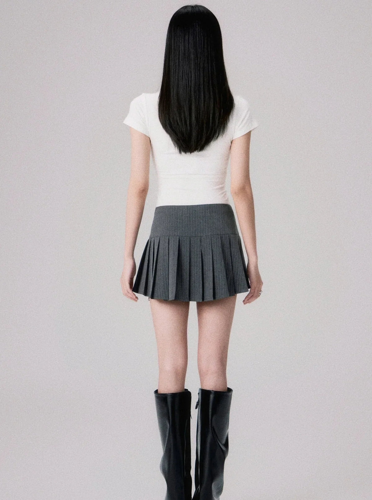 Low-Rise Striped A-Line Skirt