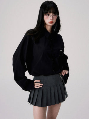 Low-Rise Striped A-Line Skirt