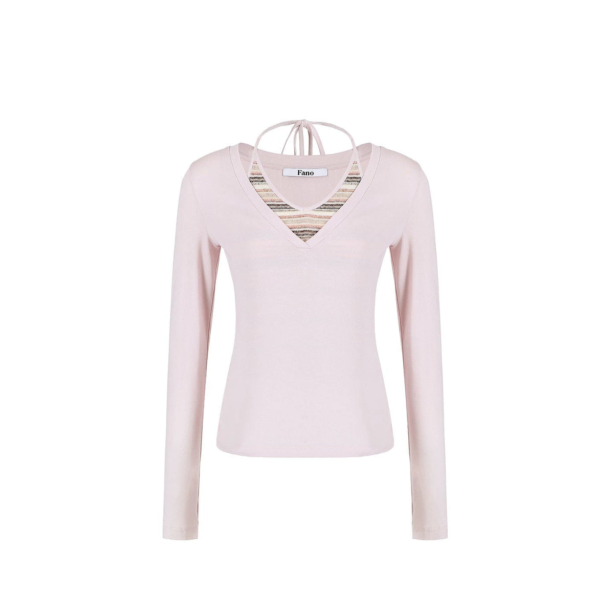 Low-Saturation Striped Layered Top