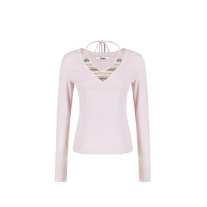 Low-Saturation Striped Layered Top