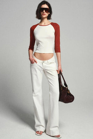 Low Waist Flare Cotton Pants