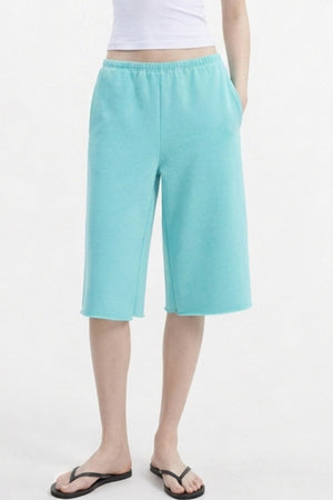 Low-Waist Frayed Straight-Leg Terry Sweatpants