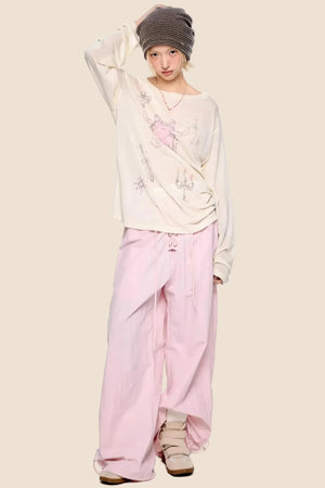 Low-Waist Ruched Sports Pants