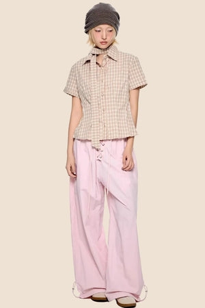 Low-Waist Ruched Sports Pants