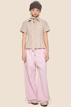Low-Waist Ruched Sports Pants