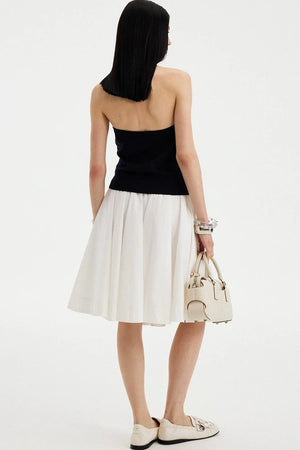 Low Waist Solid A-Line Skirt