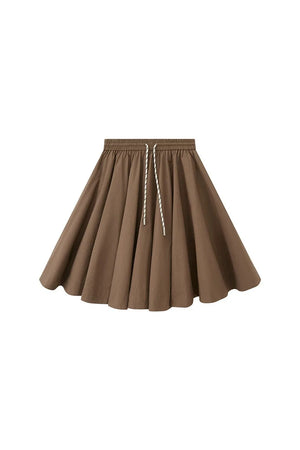 Low Waist Solid A-Line Skirt