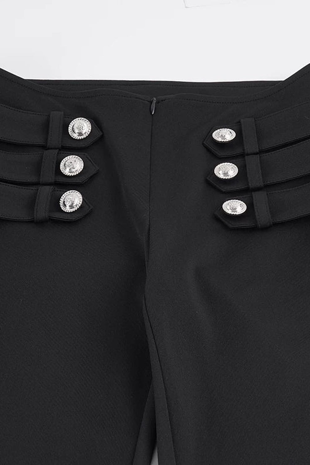 Low-Waist Waistless Buttoned Flared Pants