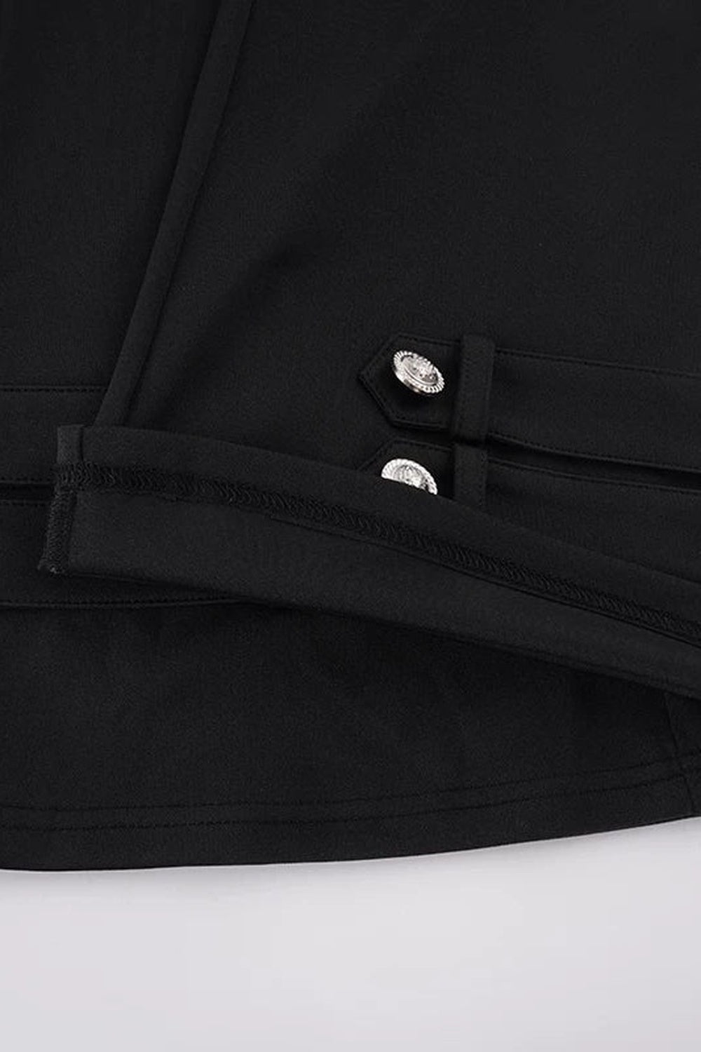 Low-Waist Waistless Buttoned Flared Pants