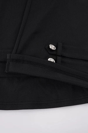 Low-Waist Waistless Buttoned Flared Pants