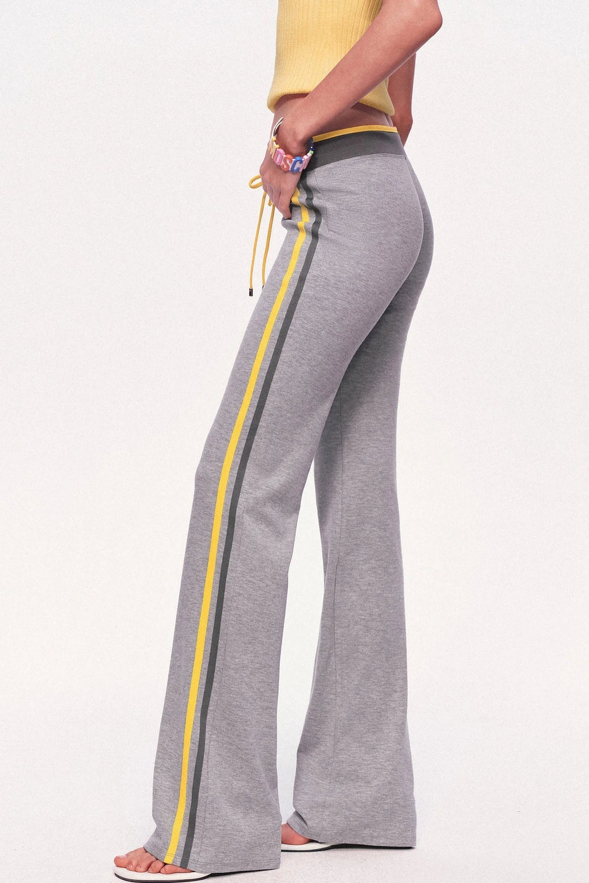 Low-Waisted Drawstring Double Waistband Straight Pants