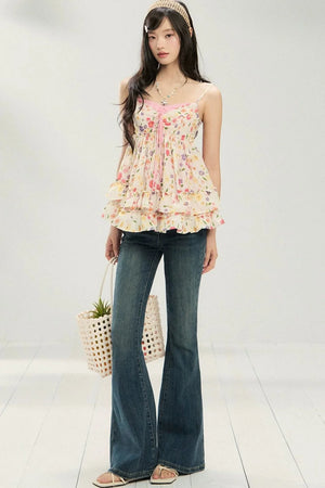 Low-Waisted Flared Pants