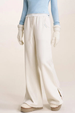 Luxe Silk-Wool Blend Cream Puff Pants