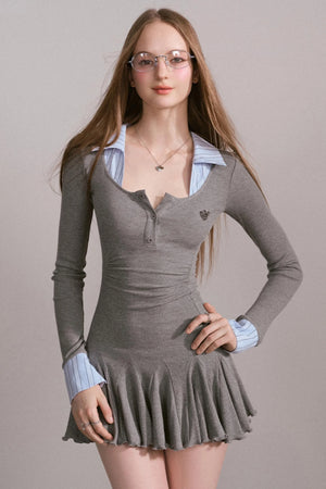 Luxury Gray Slimming Dress