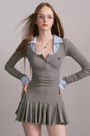 Luxury Gray Slimming Dress