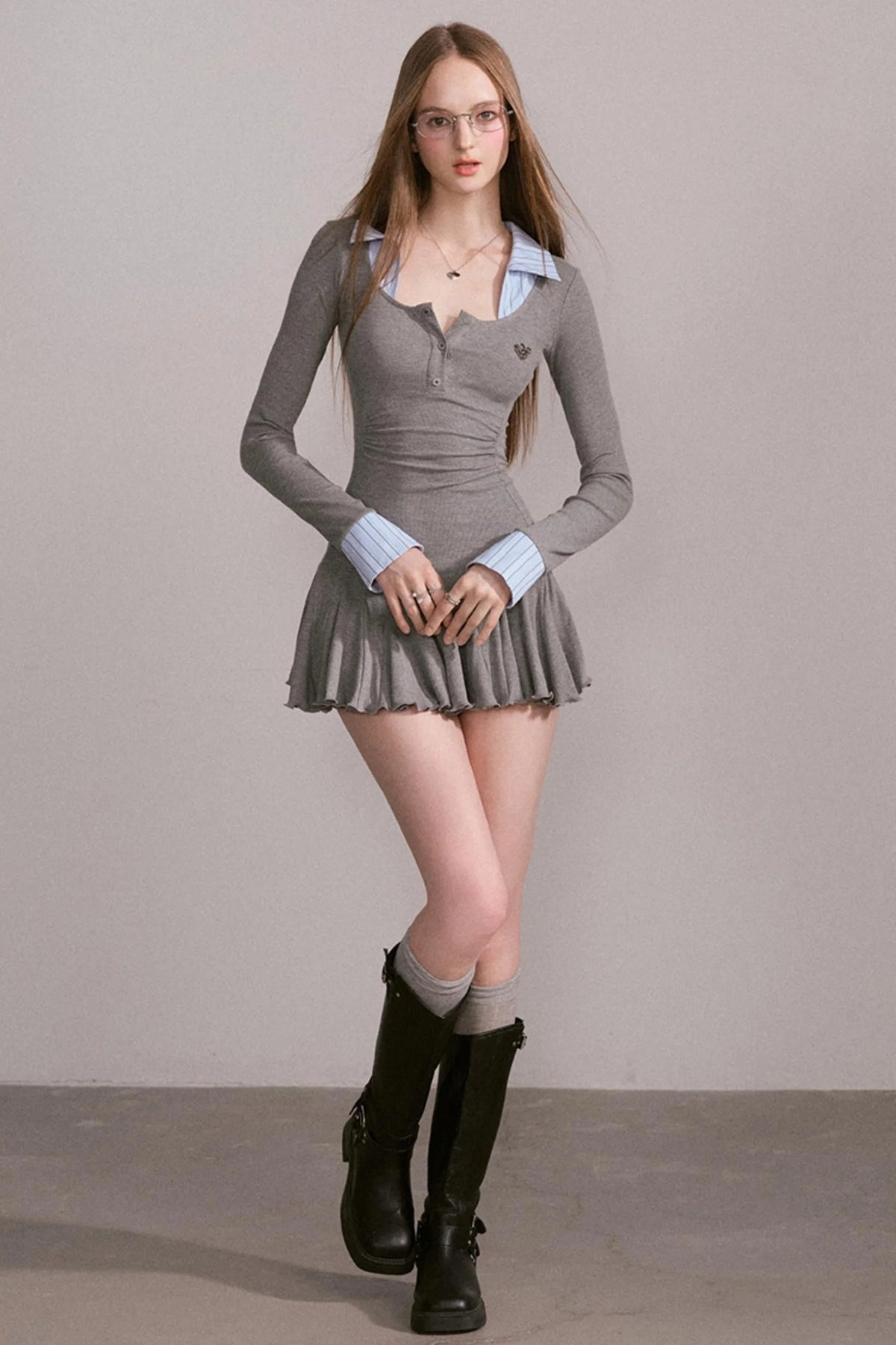 Luxury Gray Slimming Dress