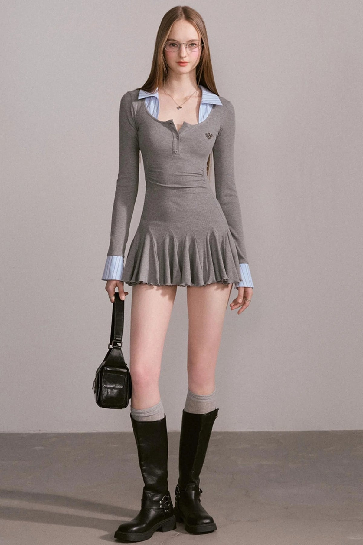 Luxury Gray Slimming Dress