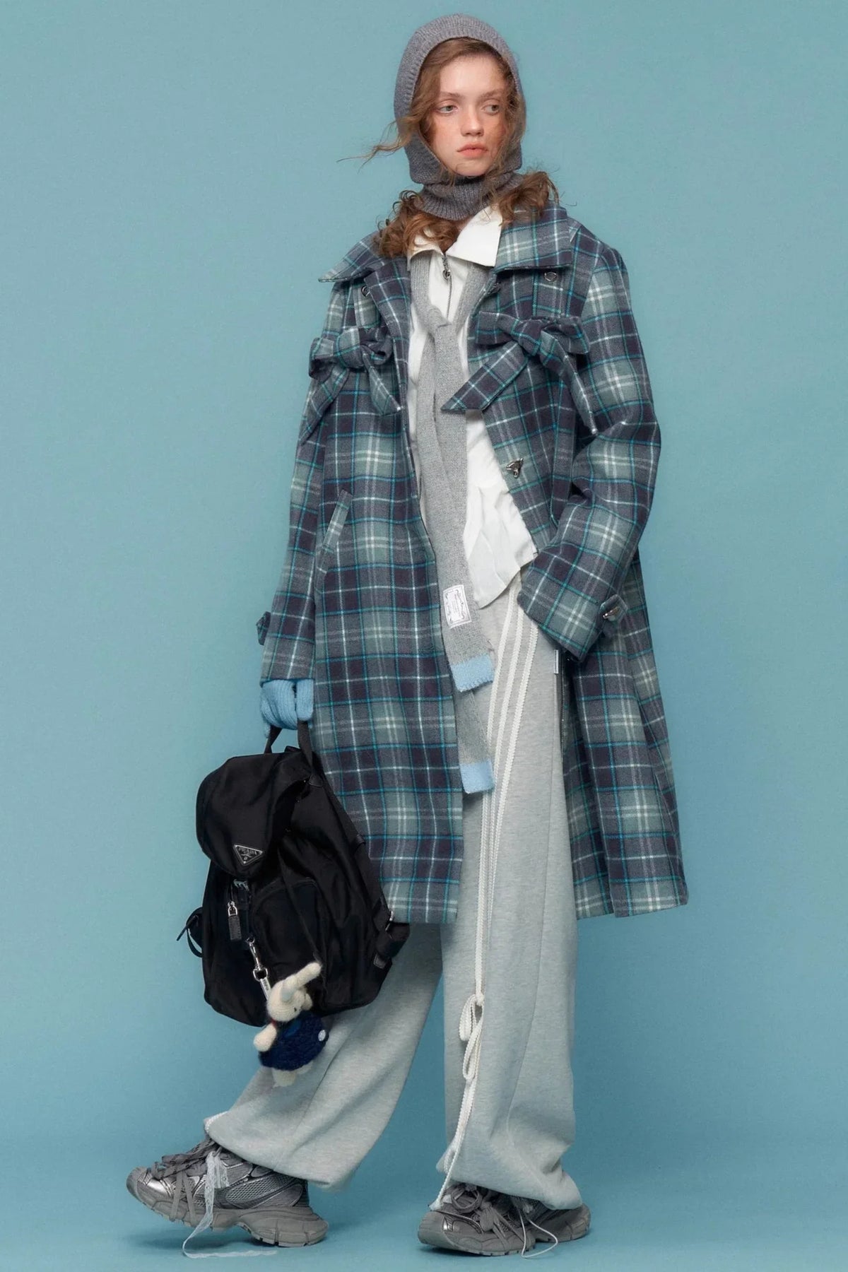 Luxury Tartan Mid-Length Coat