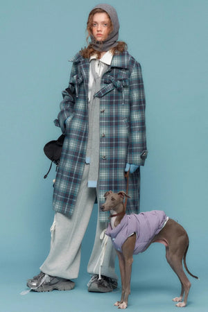 Luxury Tartan Mid-Length Coat