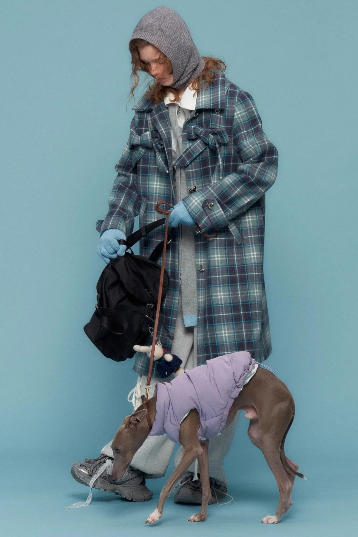 Luxury Tartan Mid-Length Coat