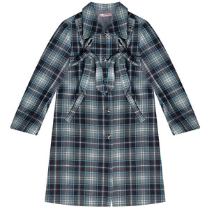 Luxury Tartan Mid-Length Coat
