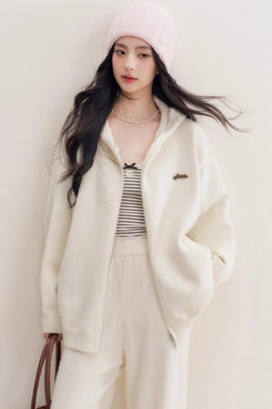 Luxury Wool Hooded Jacket Set-Up