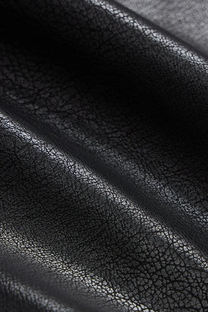 Lychee-Patterned Pu Biker Jacket