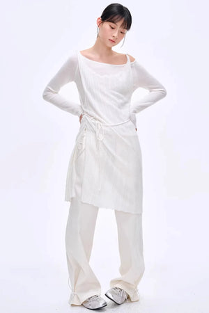 Lyocell Blend Color-Block Pants