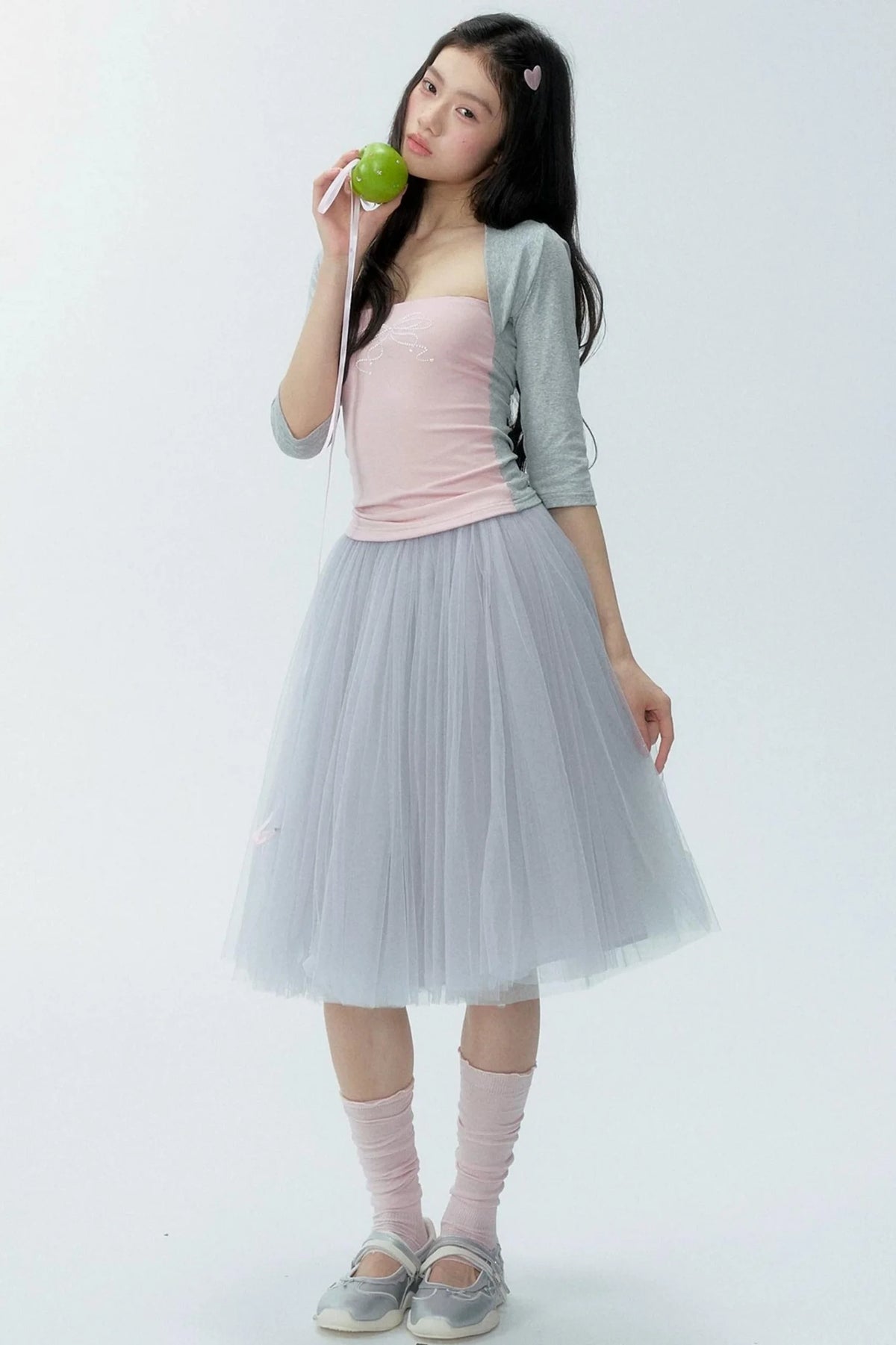 Lyocell Color-Blocked Knit Top Set-Up