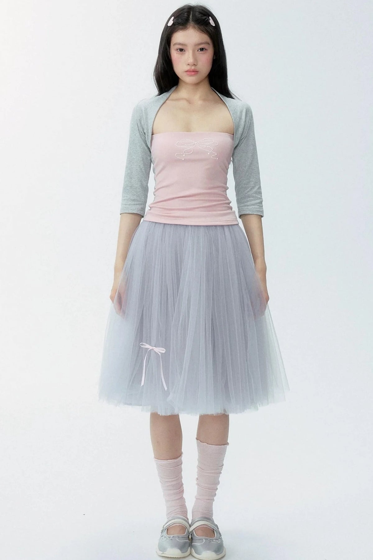Lyocell Color-Blocked Knit Top Set-Up