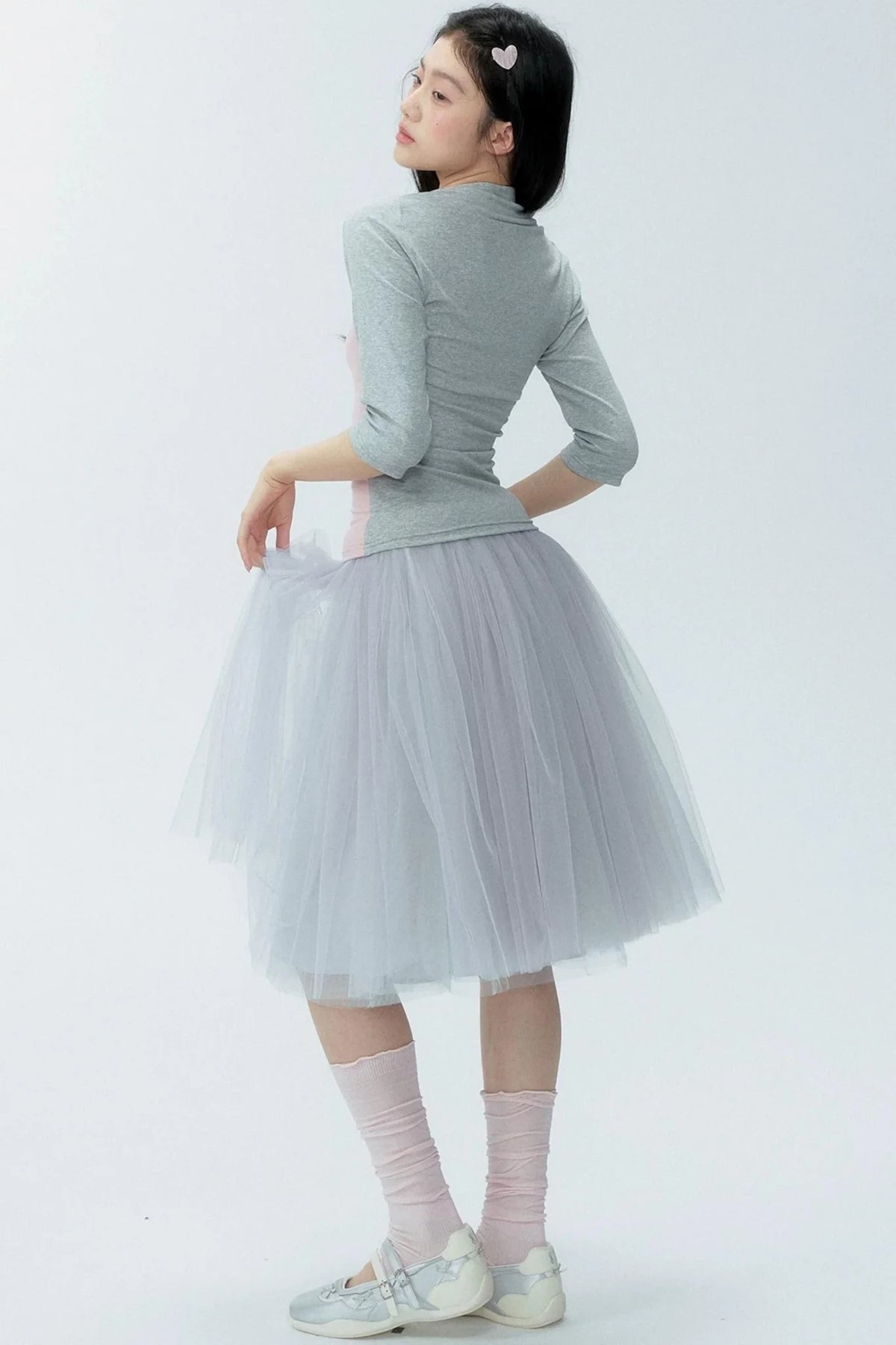 Lyocell Color-Blocked Knit Top Set-Up